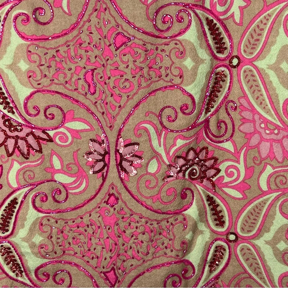 Vintage Tracy Reese Silk and Wool Beaded Sequin Boho Skirt Size 4 - Picture 4 of 7